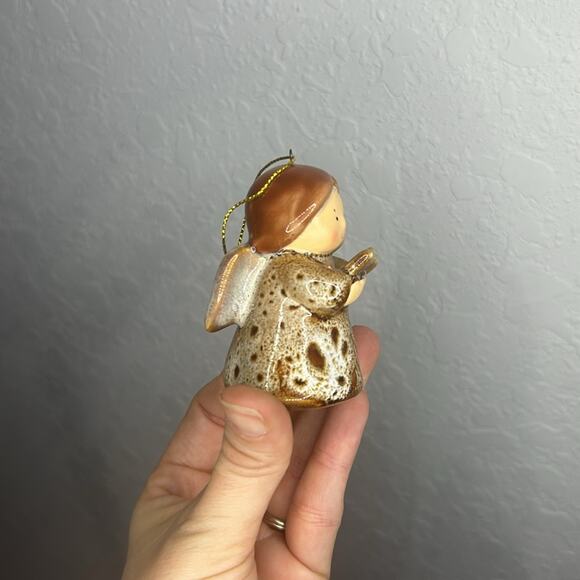 Mini clay angel ornament - pottery - glazed- angel singing small gift Christmas - Picture 4 of 7